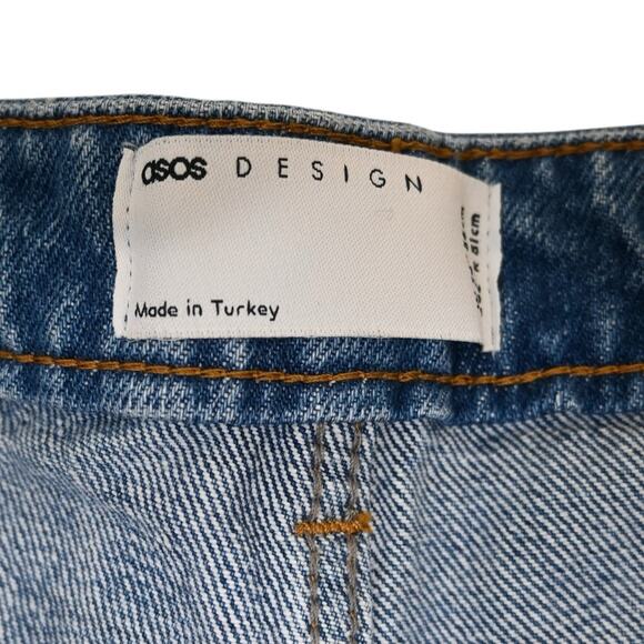 asos Design Women's 12 Wide Leg Distressed Dad Jean NEW - Picture 9 of 11